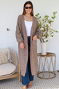 Harper Longline Cable Knit Cardigan – Mocha